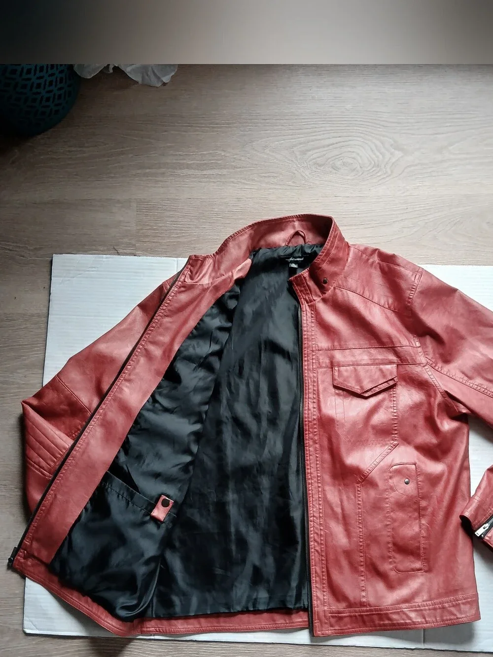 MatPat Authorized Label Signature Red Faux Leather Jacket GAME THEORY Size XL